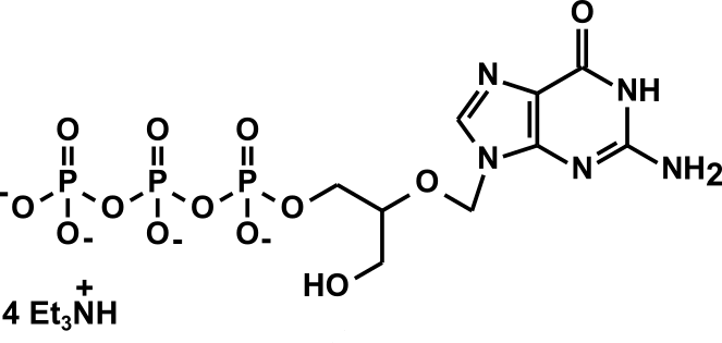 2D structure of ganciclovir triphosphate, triethylammonium salt